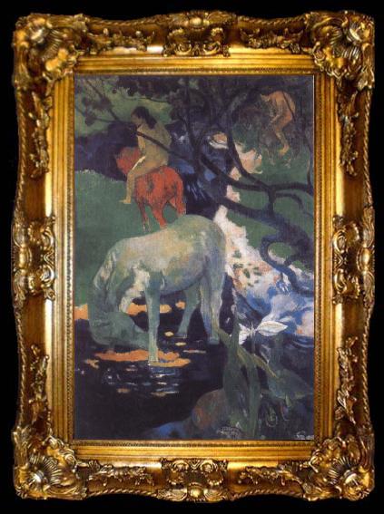 framed  Paul Gauguin The White Horse, ta009-2
